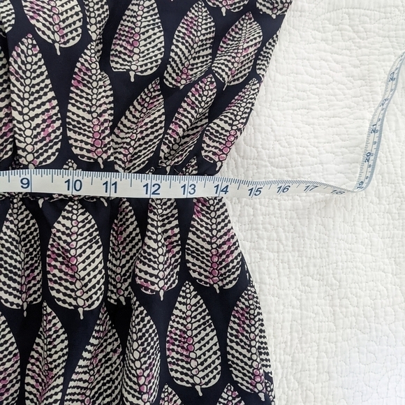 MAISON Jules Leaf Print Dress with Cap Sleeve M - Picture 11 of 13